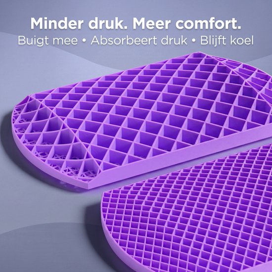CozySense® Rugsteun – Ergonomisch Rugkussen met Gelstructuur - Onderrug – Drukverlagende Lendensteun voor Auto, Bureau en Thuis – Ademend, Koelend en Antislip