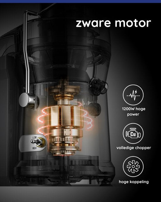 Safecourt Kitchen Sapcentrifuge – 3 Snelheden & Schuimseparator – 1200 W – 32 x 19 x 41 cm – Zilver