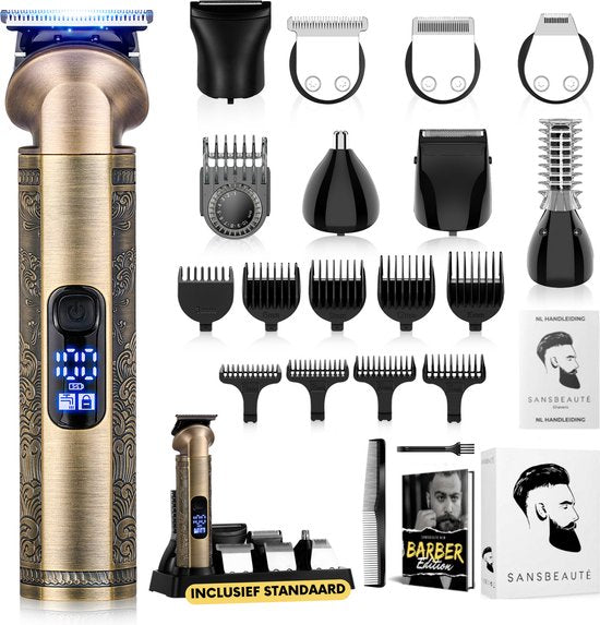 8-in-1 Baardtrimmer Mannen - Trimmer voor Baard en Lichaam - Incl. 8 opzetstukken - Bodygroomer Mannen - Bodytrimmer Heren - Haar trimmer - Tondeuse - 0.5-15MM - Neus en Oor - Trimapparaat - Baard Machine - Multigroomer