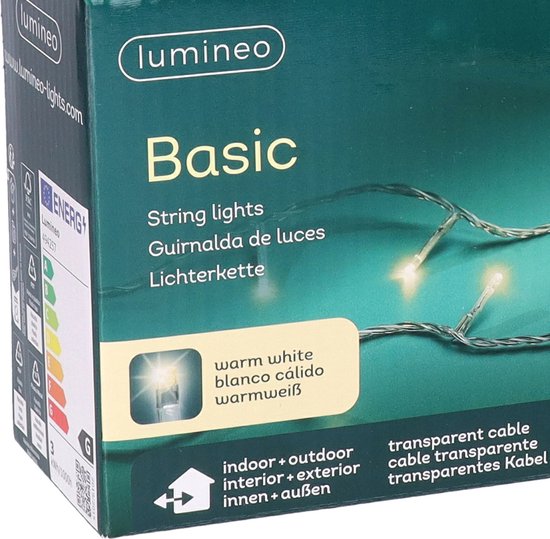 LED-verlichting - 180 LED - 13.5 meter - Warm wit - Transparant snoer