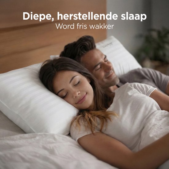 CozySense® Hoofdkussen - Set van 2 - 50x70 CM - Slaapkussen met Traagschuim - Aanpasbare Vulling & Afneembare 100% Katoenen Hoes - Pillow - Voor Zij-, Buik- en Rugslapers
