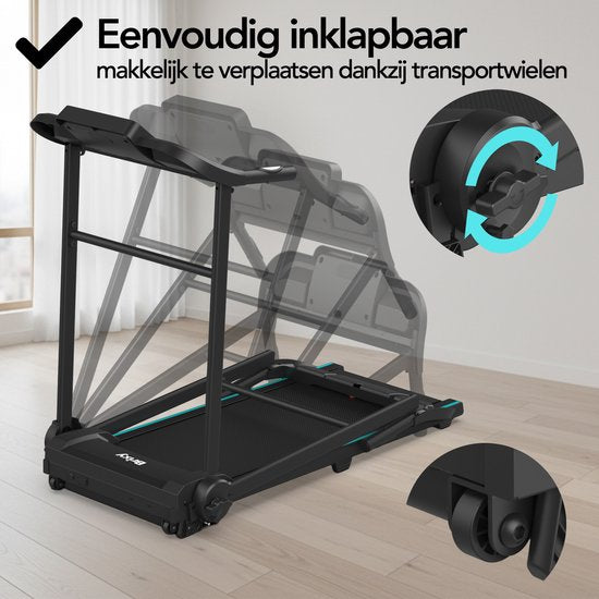 Brixy Loopband – Inklapbaar – Wandelband – 12 Programma’s – Tablethouder – Hellingsfunctie – Treadmill – 1–12 km/u