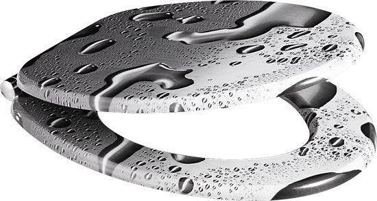 Toiletbril Waterdruppels – Sotf Close Antibacterieel – MDF 150kg