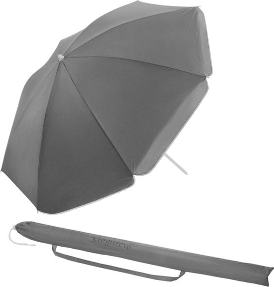 Kingsleeve Parasol 180cm - UV 50+ Kantelbaar Waterafstotend - Antraciet