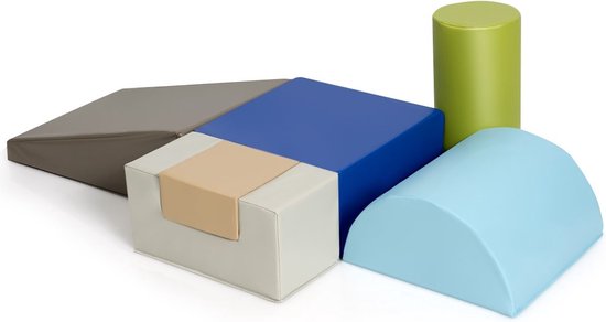 Coast 6-delige zachte bouwblokken, grote bouwblokken voor kinderen, gigantische bouwblokken, bouwblokken van foam, bruin
