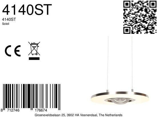 Steinhauer Exclusive - hanglamp - Soleil - staal - metaal - Ø 32cm - LED - 4140ST