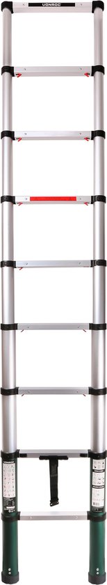 VONROC Professionele Telescopische Ladder – 2.6m – Soft-Close – Veilig, Compact & Stabiel – Aluminium – 150 kg