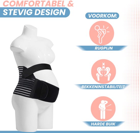 VAIVE Zwangerschapsband - Buikband Zwangerschap - Zwanger - Bekkenband - Postpartum - Sluitlaken - Zwangerschap Cadeau - maat L