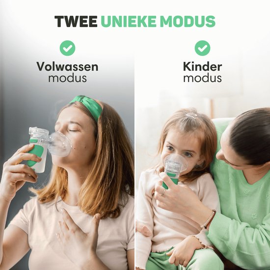 Vulpes Goods® HealthCare - Aerosoltoestel - Ultrasone Vernevelaar Inhalator – Nebulizer - Inhalatieapparaat voor Kinderen, Volwassenen & Baby’s – Helpt tegen Luchtwegaandoeningen - Incl. 3 mondstukken & luxe reistas