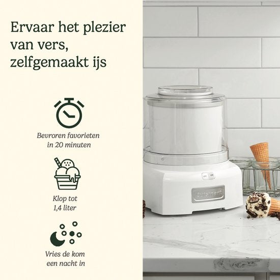 Cuisinart - Cool Scoops IJsmachine - Sorbet- en frozen yoghurtmaker - IJsmaker - Grijs - 1,4L