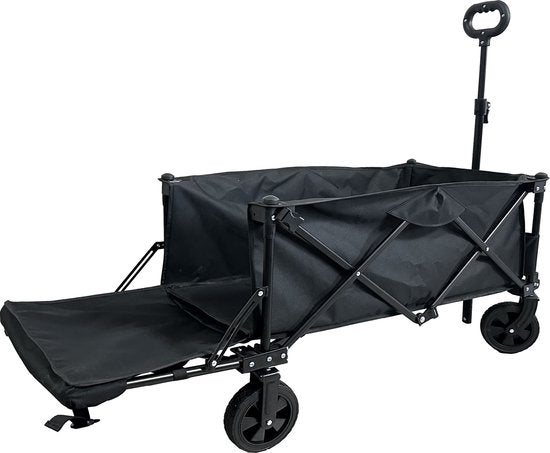 Bolderkar opvouwbaar inklapbaar met laadklep voor langere voorwerpen - strandwagen - stevige wielen en frame - 75 kg belastbaar