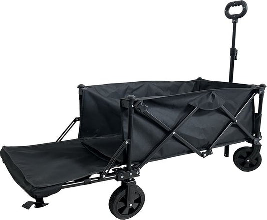 Bolderkar opvouwbaar inklapbaar met laadklep voor langere voorwerpen - strandwagen - stevige wielen en frame - 75 kg belastbaar