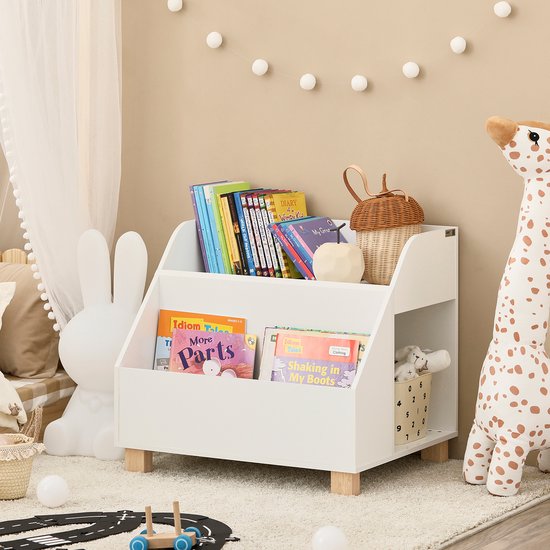 SoBuy KMB54-W Kinderboekenplank - Witte Opbergplank voor Speelgoed & Boeken