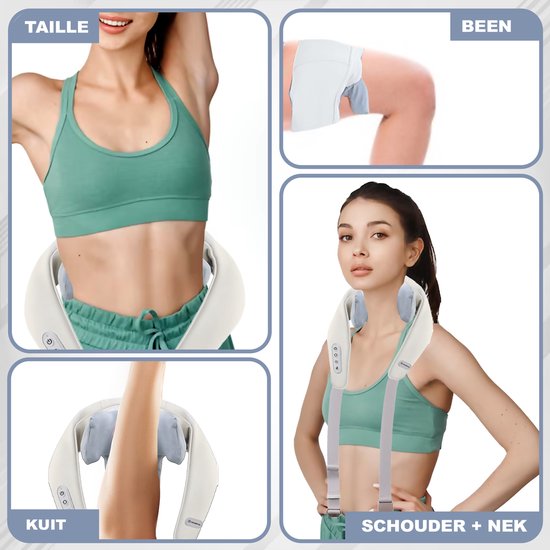 Novalance - Nekmassage - Shiatsu Massagekussen - Elektrisch Nekmassage Apparaat - Ook voor Arm Rug Schouder & Been - Infrarood + Slaapmasker