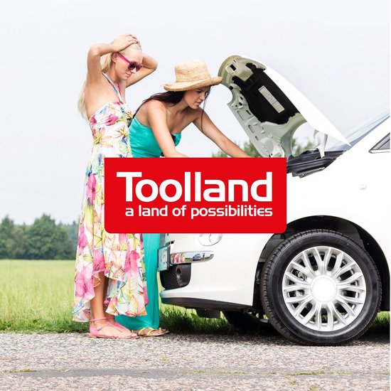 Toolland Acculader 12/24 V, met booster/starthulp 9 A, met thermische overbelastingsbeveiliging, ampèremeter - metalen behuizing, rood