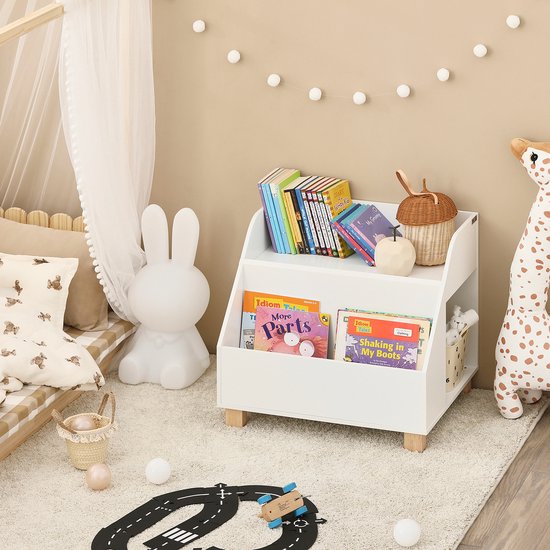 SoBuy KMB54-W Kinderboekenplank - Witte Opbergplank voor Speelgoed & Boeken