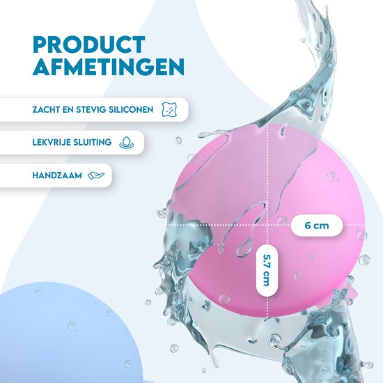 Travelly® Herbruikbare Waterballonnen – Waterspeelgoed – Magnetisch en Zelfsluitend – Siliconen – Multicolor – Set 8 Stuks