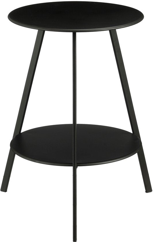 Mica Decorations Seatle Bijzettafel Rond voor Buiten - Koffietafel - Salontafel Buiten - Ook als Plantentafeltje of Plantenstandaard - Metaal - 58 x 46 cm - Zwart