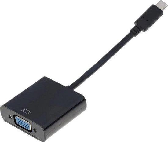 Techvavo® USB C naar VGA Adapter - USB C naar VGA - Full HD 1080P - Man naar Vrouw - Zwart