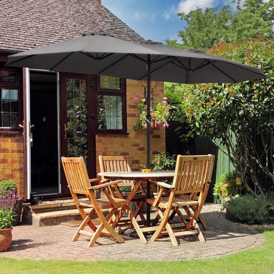 Kingsleeve Dubbele Parasol XXL - 460x270cm UV Bescherming – Antraciet