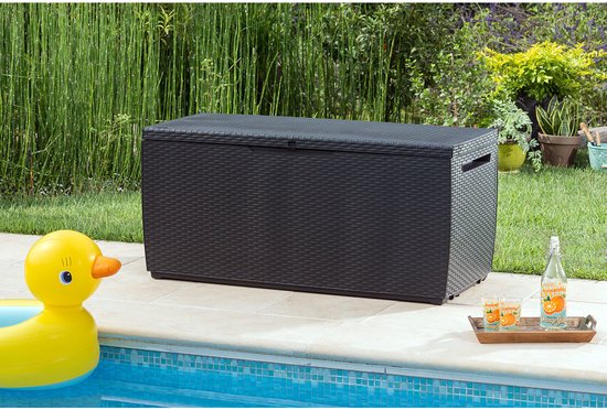 Keter Opberbox Capri - 305L Wielen Vergrendelbaar - Antraciet