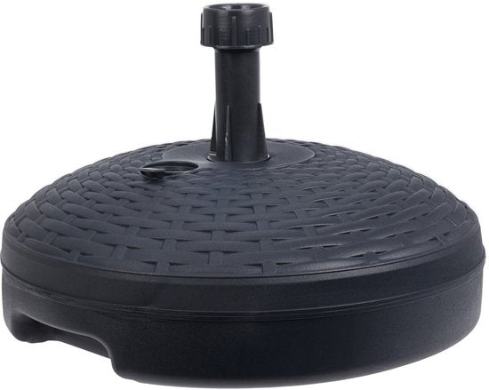 Parasolvoet Rattan look - rond - antraciet grijs - D45 cm - 20 liter - kunststof - vulbaar