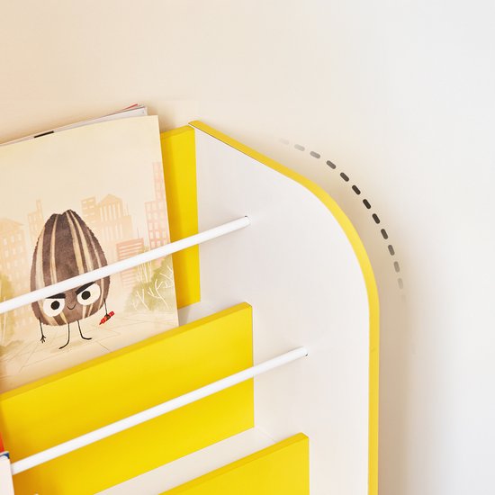 SoBuy KMB108-G Kinderboekenkast - Wit Houten Opbergrek met 3 Vakken