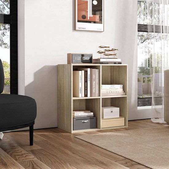 Woltu Boekenkast - 29x59,8x59,6cm - Staand - 4 Vakken - Wit