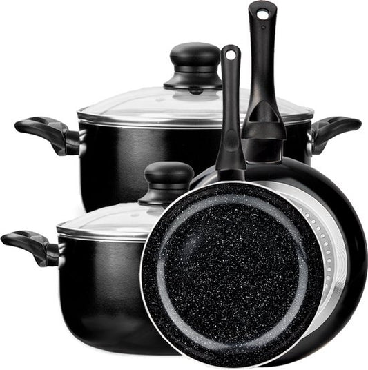 CeraFusion Keramische Pannenset 6-delig - Koekenpannen & Kookpotten 20, 24 cm - Koekenpan - Pannensets - Inductie Pannen - Pan - PFAS Vrij