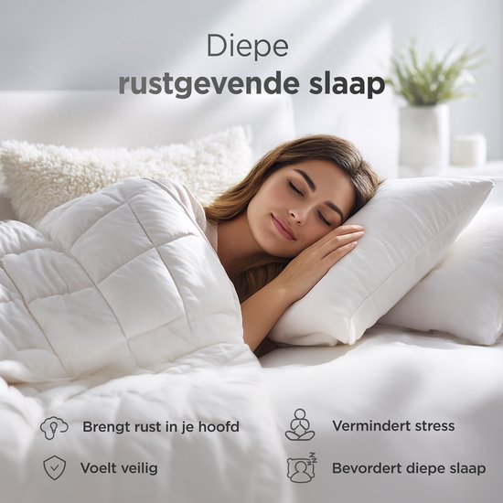 CozySense® Verzwaringsdeken 5kg - 100% Tencel - Weighted Blanket – Zwaartedeken met temperatuurregulatie en ademend comfort - GLASS-Flow® Drukverdeling - 1-Persoons - Wit