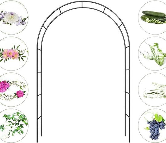 Ceruzo Rozenboog 140 x 240 cm - Metalen Klimhulp voor Rozen en Klimplanten - Gepoedercoat Frame