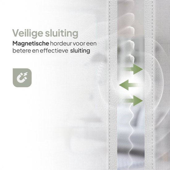 O'DADDY® Deurgordijn Deluxe FIBER - Magnetisch Vliegengordijn - Voor Nieuwbouw en Standaard Deuren - Eenvoudige Installatie - Deurhor Wit - 100x230 cm
