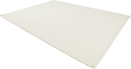 Lifa Living - Wol Vloerkleed - Wit - 160 x 230 cm - 70% Wol en 30% Katoen - Poolhoogte 6 mm - Geweven
