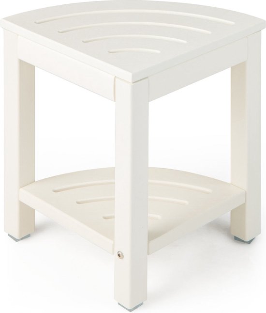 Coast douchebank met voering bank eck douchekruk 32,5 x 32,5 x 43,5 cm wit