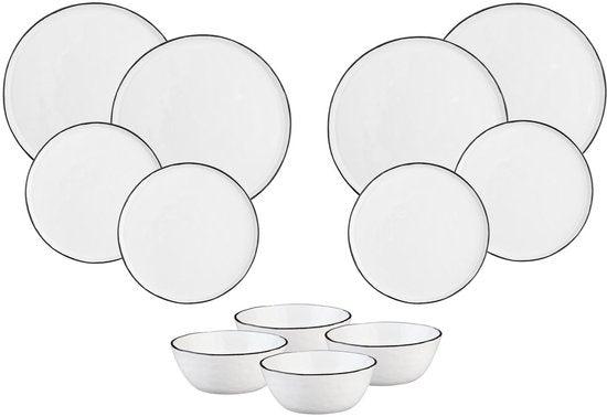 Björn – Serviesset The Essentials 12-delig – Voor 4 Personen – Voorzien Van Scandinavisch Design En Duurzaam Keramiek En Geschikt Voor Elke Gelegenheid – Voor Ontbijt En Diner – Meerkleurig Keramiek