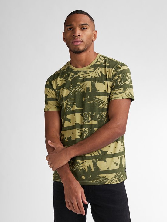 Petrol Industries - Heren All-over Print T-shirt Harbor - Groen - Maat XXXL