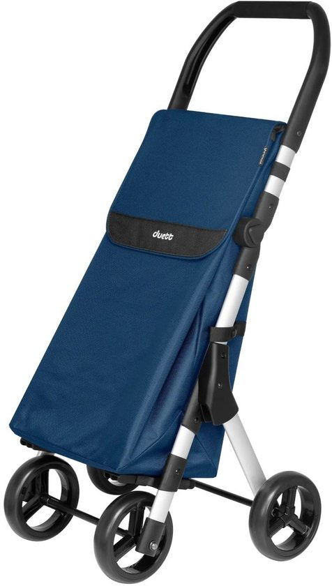 Duett Muuvi Up Boodschappentrolley - Tasinhoud 46L - 4 Wielen - Opvouwbaar - Blauw
