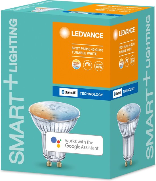 LEDVANCE LED reflectorlamp - Lampvoet: GU1- - instelbaar wit - 27--…65-- K - 5 W - mat - SMART+ Spot GU1- instelbaar wit