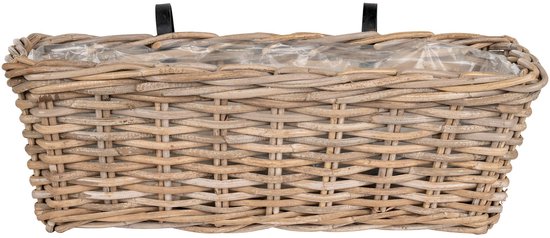 Kubu Rotan Hangende Plantenbak - Natuurlijk Afgewerkt | 60x20x23 cm
