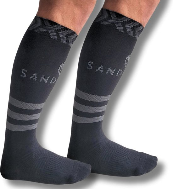 Sandside Steunkousen Compressie Sokken 2 Paar - Compressiekousen - Hardloopsokken - Sport Athletic - Zwart - Maat 36-40 S/M