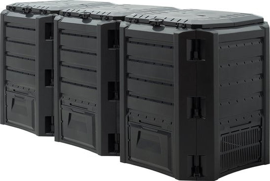 Deuba Composteerder 1200L - 198x72x83cm – Weerbestendig Zwart