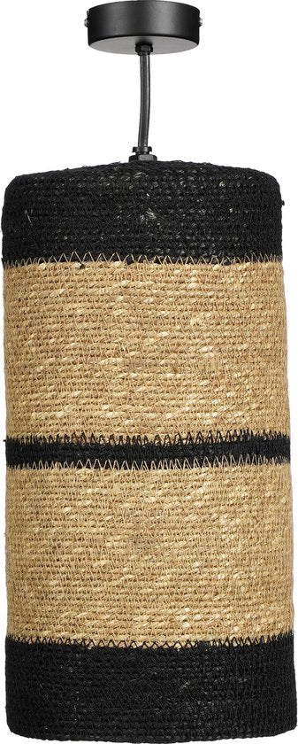 Mica Decorations Jinx Hanglamp - H30 x Ø15 cm - Jute - Zwart