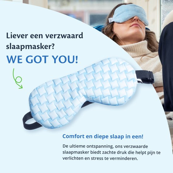 EL-Life Verkoelend Slaapmasker vrouwen & mannen - Oogmasker met velvet stoffen kant - Verstelbaar - Slaapmaskers
