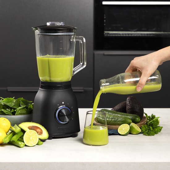 Princess 212092 Black Steel Blender 1000 – vier snelheidsinstellingen – 1.5 L