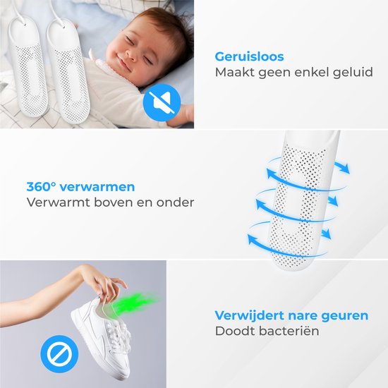 Nuvance - Schoenendroger - Schoendroger met Timer - Schoenverfrisser - Droogfunctie - Wit
