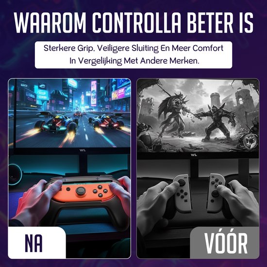 Controlla - Accessoires geschikt voor Nintendo Switch 2 - Joy Con grip set voor Nintendo Switch 2 - Controller en stuurwiel