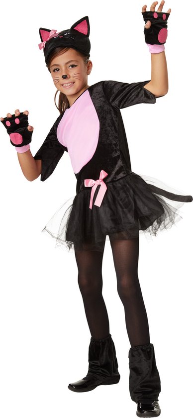 Dressforfun Roos katje 158 (vanaf 12 jaar) - verkleedkleding kostuum halloween verkleden feestkleding carnavalskleding carnaval feestkledij partykleding - 302104