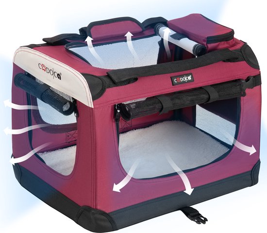 Cadoca Honden & Katten Reismand XL - 81x56x58cm - Donker Rood