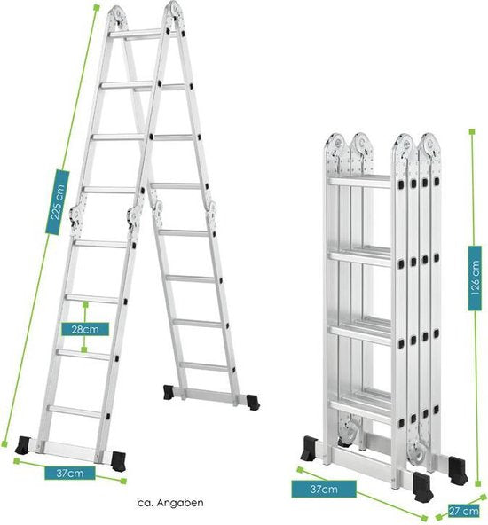 Juskys Multifunctionele vouwladder 6 in 1 - 4.7M