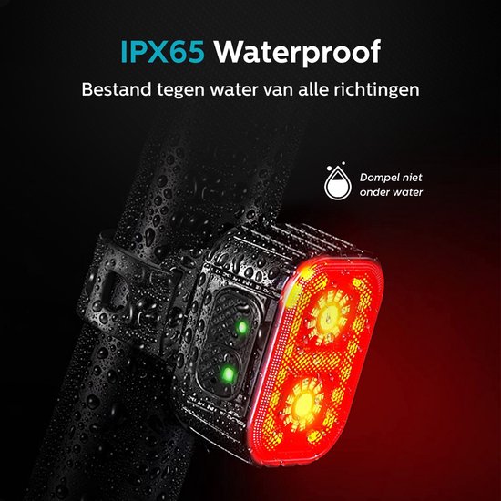 Inlustro Fietslamp Set - Voorlicht / Achterlicht - LED Fietslampjes Rood en Wit - Fietslicht Koplamp - Waterdicht - USB Oplaadbaar